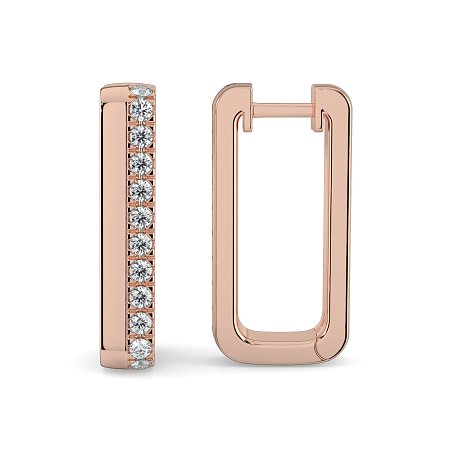 Earring Huggies with Natural Diamonds 0.70cts Total Weight
