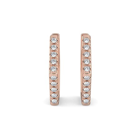 Earring Huggies with Natural Diamonds 0.18cts Total Weight