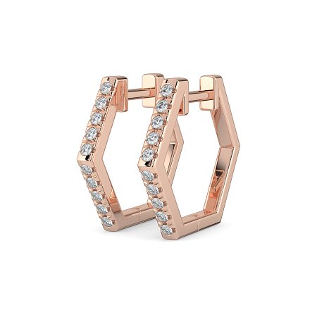 Earring Huggies with Natural Diamonds 0.18cts Total Weight