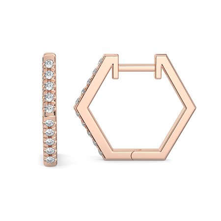 Earring Huggies with Natural Diamonds 0.18cts Total Weight
