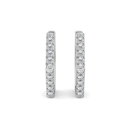 Earring Huggies with Natural Diamonds 0.18cts Total Weight