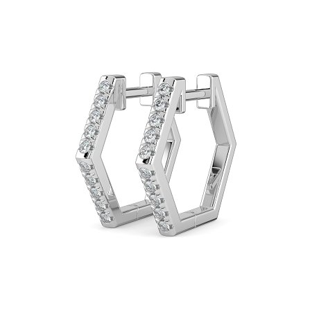 Earring Huggies with Natural Diamonds 0.18cts Total Weight