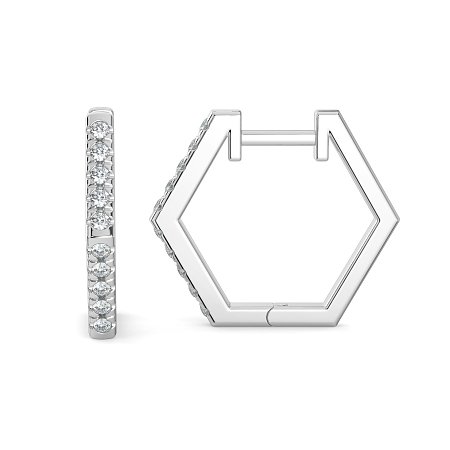 Earring Huggies with Natural Diamonds 0.18cts Total Weight