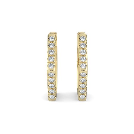 Earring Huggies with Natural Diamonds 0.18cts Total Weight