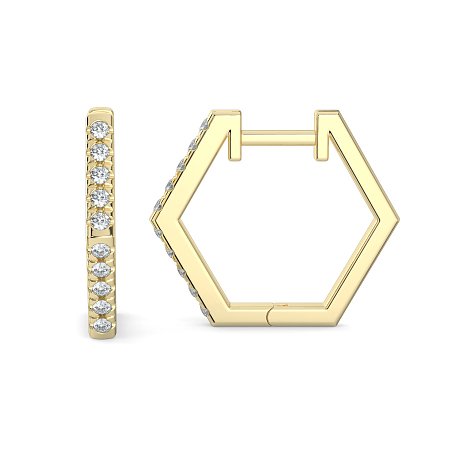 Earring Huggies with Natural Diamonds 0.18cts Total Weight