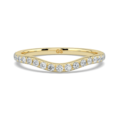 Dalia Split Curve Wedding Ring with Natural Diamonds 0.28ct Total Weight