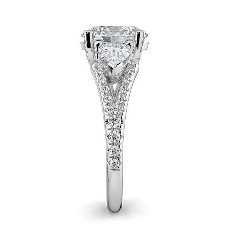 Dalia Three Stones with Diamonds on Split Band