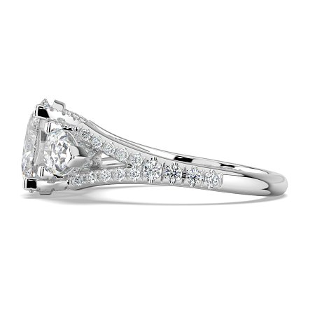 Dalia Three Stones with Diamonds on Split Band