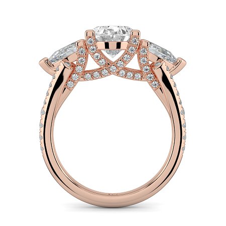 Dalia Three Stones with Diamonds on Split Band