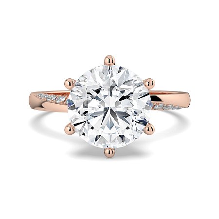 Ariel 6 Claws with half Swirled Diamonds on Band