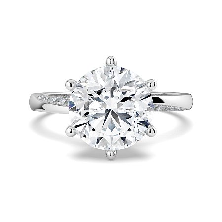Ariel 6 Claws with half Swirled Diamonds on Band