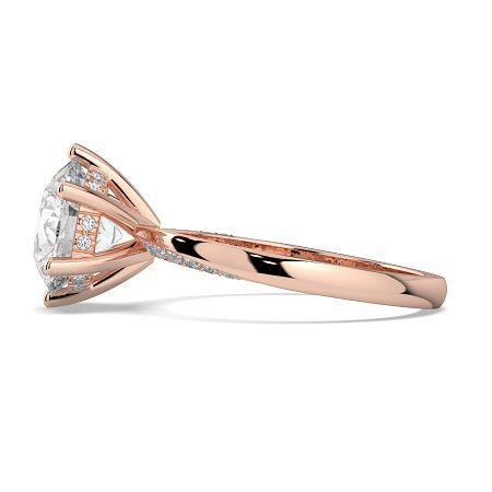 Ariel 6 Claws with half Swirled Diamonds on Band