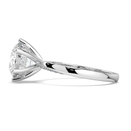 Ariel 6 Claws with half Swirled Diamonds on Band
