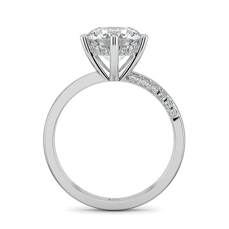 Ariel 6 Claws with half Swirled Diamonds on Band