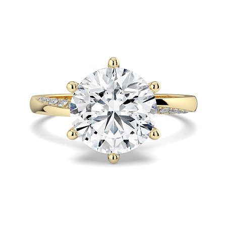 Ariel 6 Claws with half Swirled Diamonds on Band