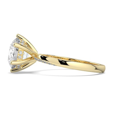 Ariel 6 Claws with half Swirled Diamonds on Band