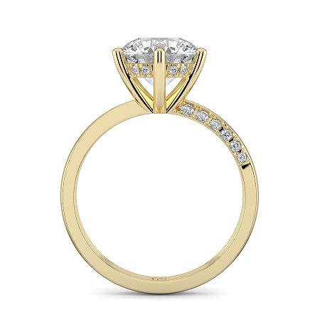 Ariel 6 Claws with half Swirled Diamonds on Band