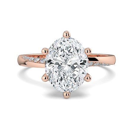 Ariel 6 Claws with half Swirled Diamonds on Band