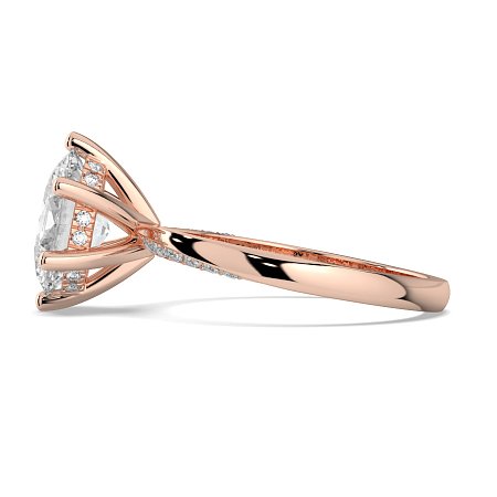 Ariel 6 Claws with half Swirled Diamonds on Band