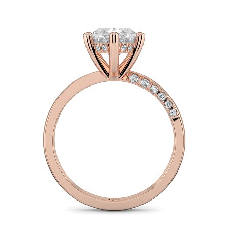 Ariel 6 Claws with half Swirled Diamonds on Band