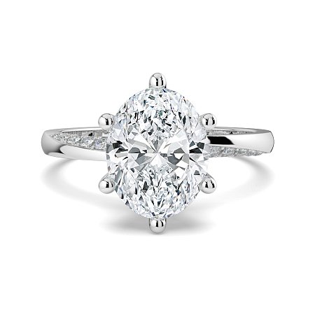 Ariel 6 Claws with half Swirled Diamonds on Band