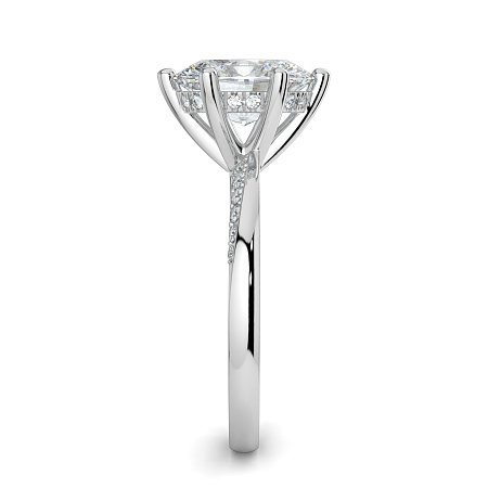 Ariel 6 Claws with half Swirled Diamonds on Band
