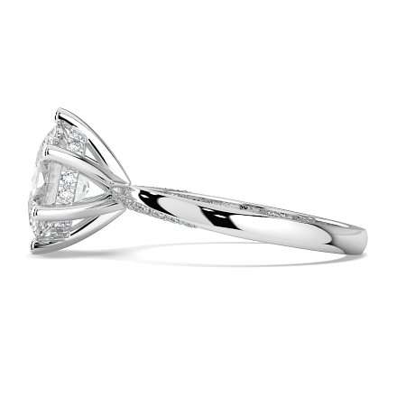 Ariel 6 Claws with half Swirled Diamonds on Band