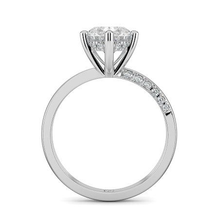 Ariel 6 Claws with half Swirled Diamonds on Band