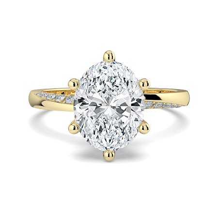 Ariel 6 Claws with half Swirled Diamonds on Band