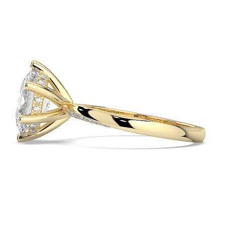 Ariel 6 Claws with half Swirled Diamonds on Band