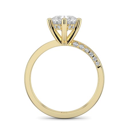 Ariel 6 Claws with half Swirled Diamonds on Band