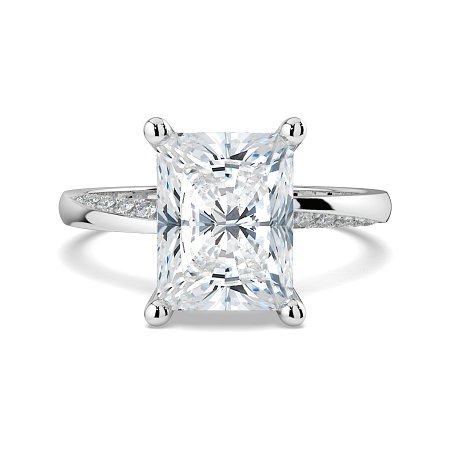 Ariel 4 Claws with half Swirled Diamonds on Band