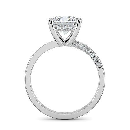 Ariel 4 Claws with half Swirled Diamonds on Band