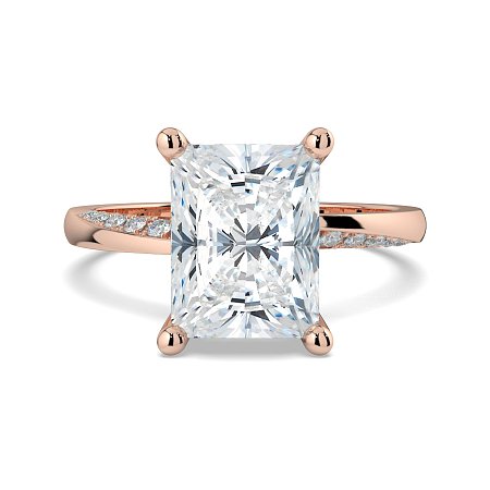 Ariel 4 Claws with half Swirled Diamonds on Band