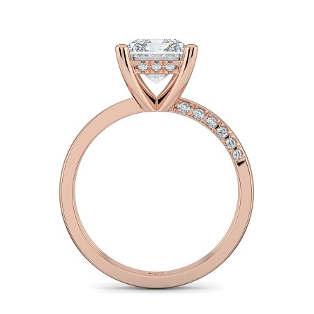 Ariel 4 Claws with half Swirled Diamonds on Band