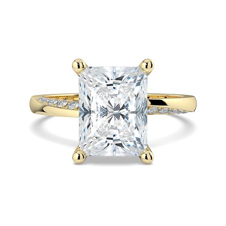 Ariel 4 Claws with half Swirled Diamonds on Band