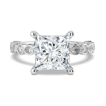 Cara 4 Claws with Oval and Round Diamonds on Band