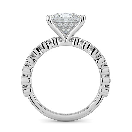 Cara 4 Claws with Oval and Round Diamonds on Band