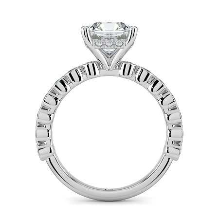 Cara 4 Claws with Oval and Round Diamonds on Band