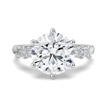 Cathedral 6 Claws with Emerald Diamonds on Band