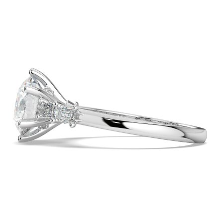 Cathedral 6 Claws with Emerald Diamonds on Band