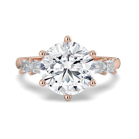 Cathedral 6 Claws with Emerald Diamonds on Band