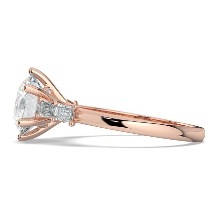 Cathedral 6 Claws with Emerald Diamonds on Band