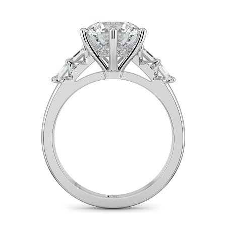 Cathedral 6 Claws with Emerald Diamonds on Band