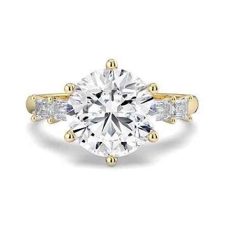Cathedral 6 Claws with Emerald Diamonds on Band