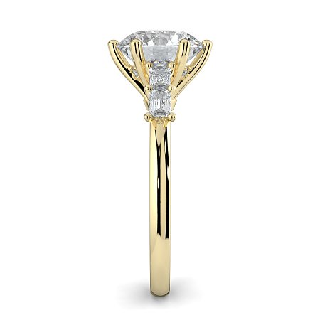 Cathedral 6 Claws with Emerald Diamonds on Band