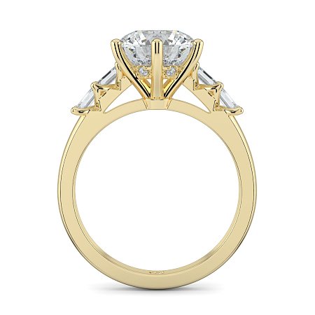 Cathedral 6 Claws with Emerald Diamonds on Band