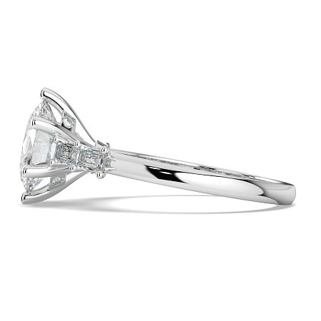 Cathedral 6 Claws with Emerald Diamonds on Band