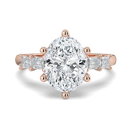 Cathedral 6 Claws with Emerald Diamonds on Band