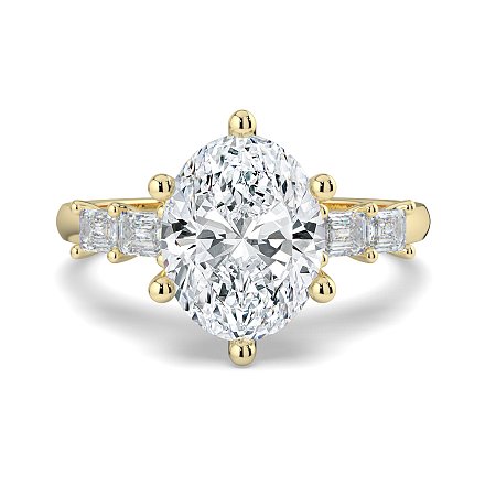 Cathedral 6 Claws with Emerald Diamonds on Band